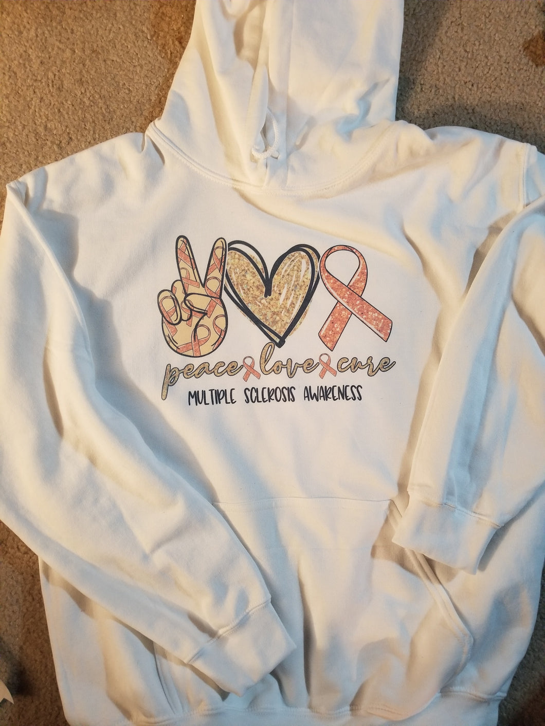 Love Peace Cure Multiple sclerosis awareness (hoody)