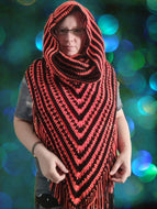 Reversable wild oleander hooded scarf